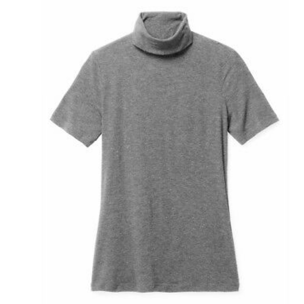 Theory Short Sleeve Turtleneck Charcoal Top Size P